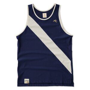 Tracksmith Men's Van Cortlandt Running Singlet- Navy/Ivory